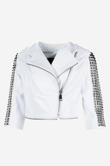  Valmenti Kadın Hakiki Deri Beyaz Mont