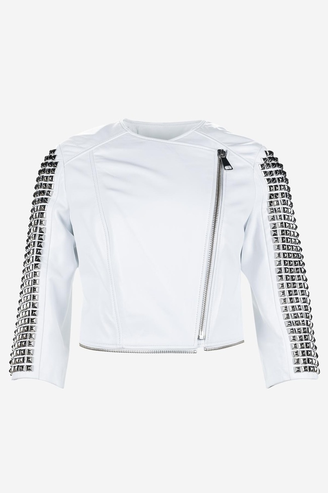  Valmenti Kadın Hakiki Deri Beyaz Mont