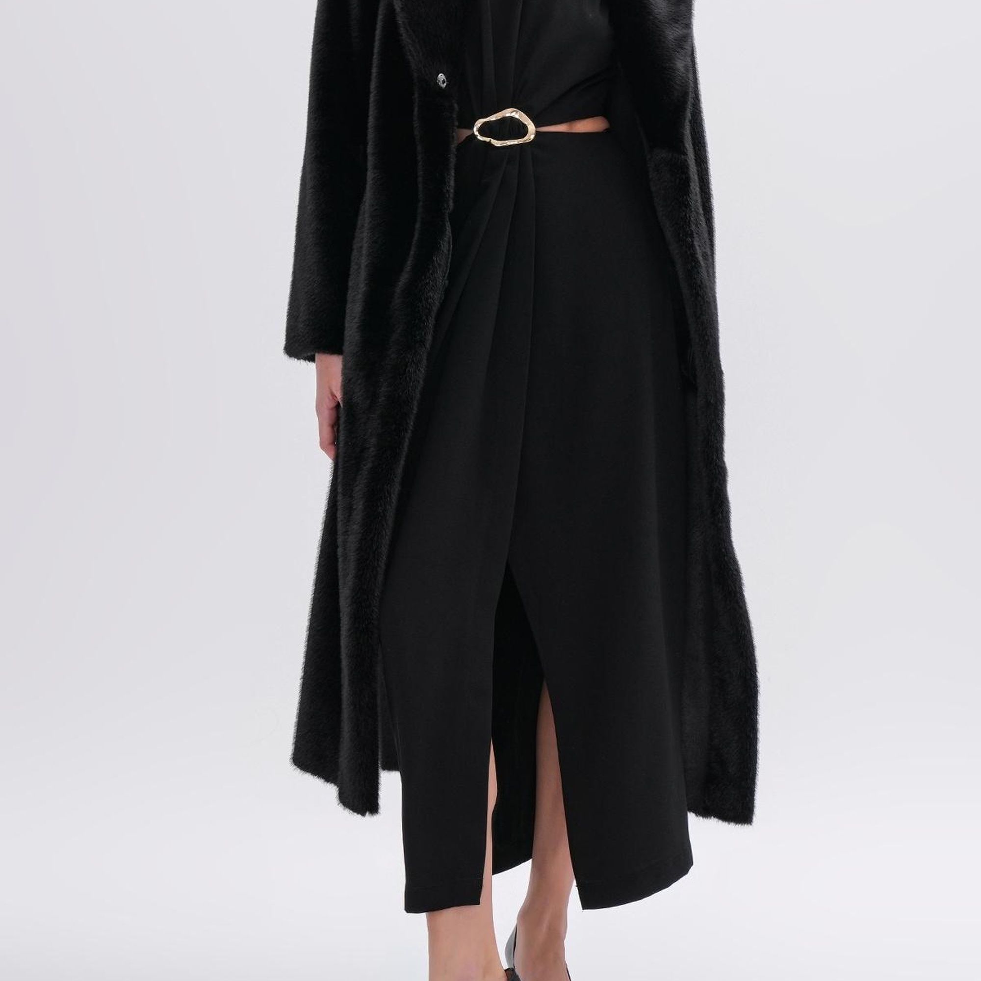 Valmenti Kadın Tekstil Siyah Mont