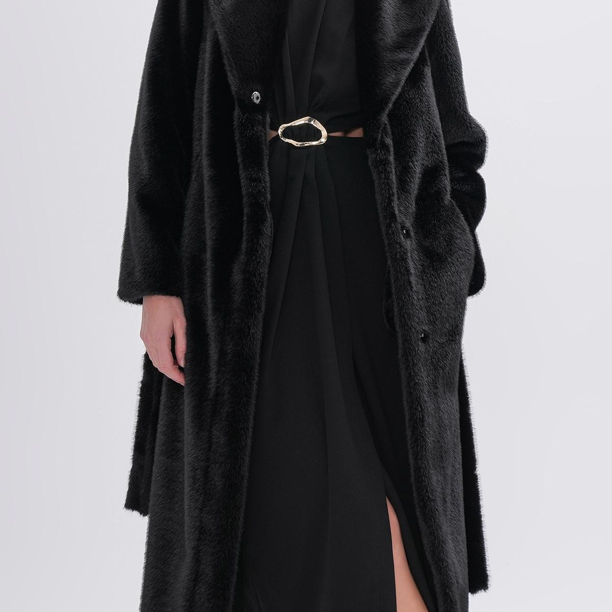 Valmenti Kadın Tekstil Siyah Mont