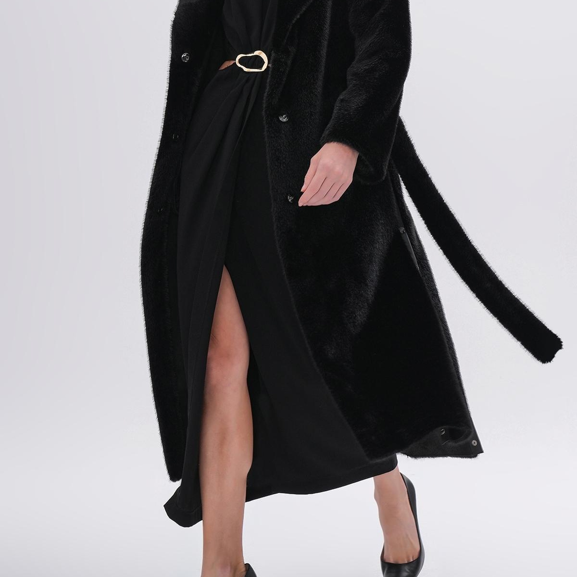 Valmenti Kadın Tekstil Siyah Mont