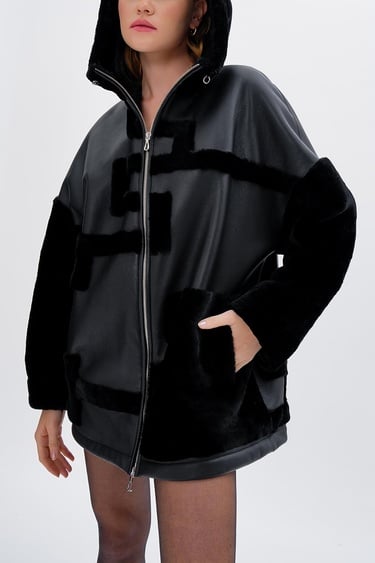  Valmenti Kadın Kürk Siyah Mont