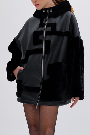  Valmenti Kadın Kürk Siyah Mont