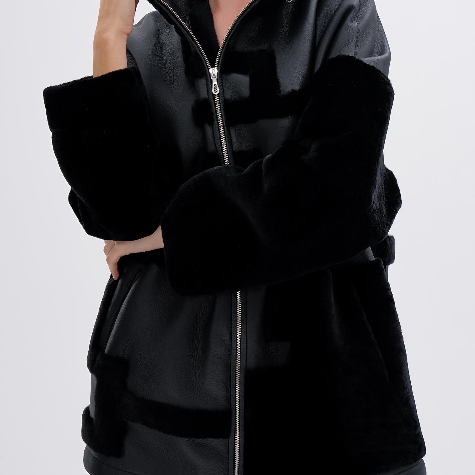 Valmenti Kadın Kürk Siyah Mont