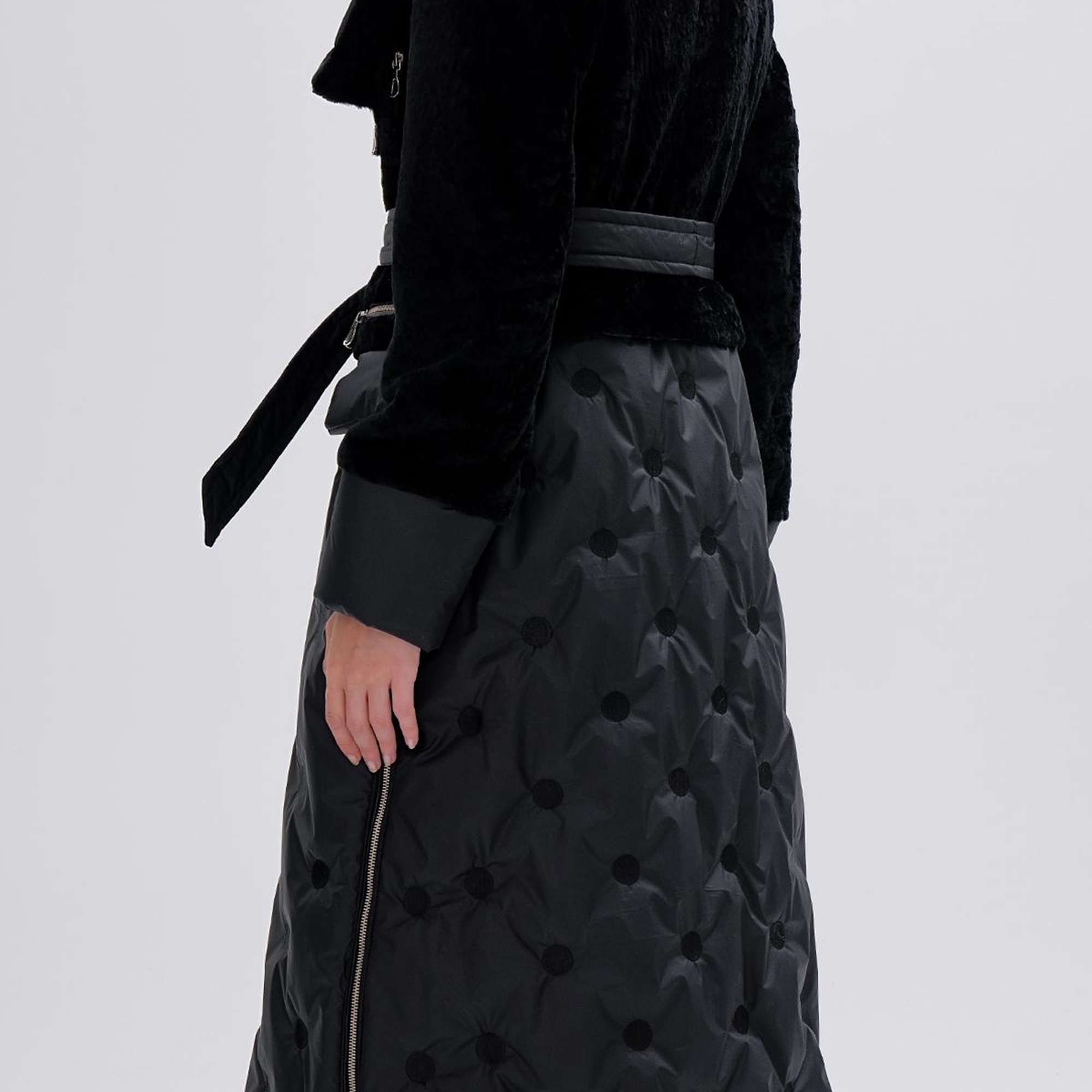 Valmenti Kadın KURK/DERI/KUMAS Siyah Mont