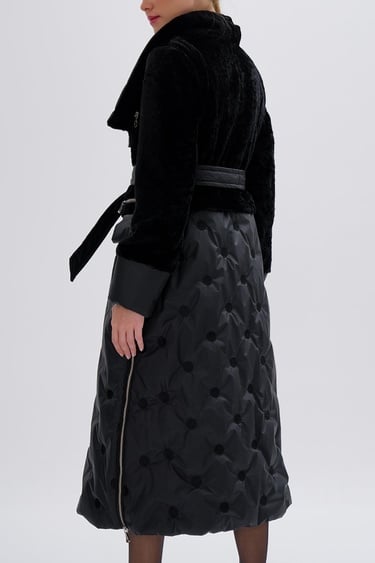  Valmenti Kadın KURK/DERI/KUMAS Siyah Mont