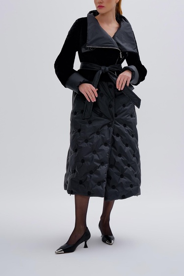  Valmenti Kadın KURK/DERI/KUMAS Siyah Mont