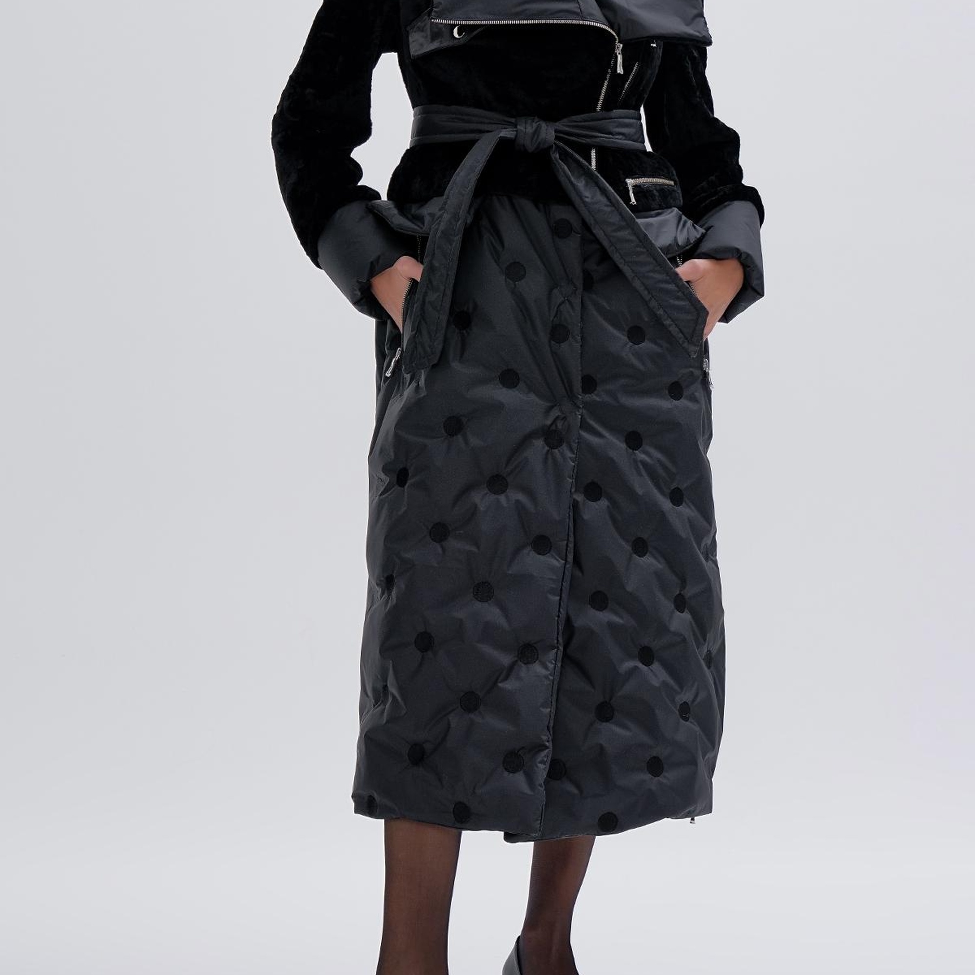 Valmenti Kadın KURK/DERI/KUMAS Siyah Mont