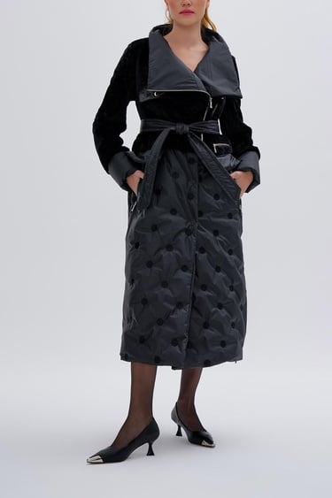  Valmenti Kadın KURK/DERI/KUMAS Siyah Mont