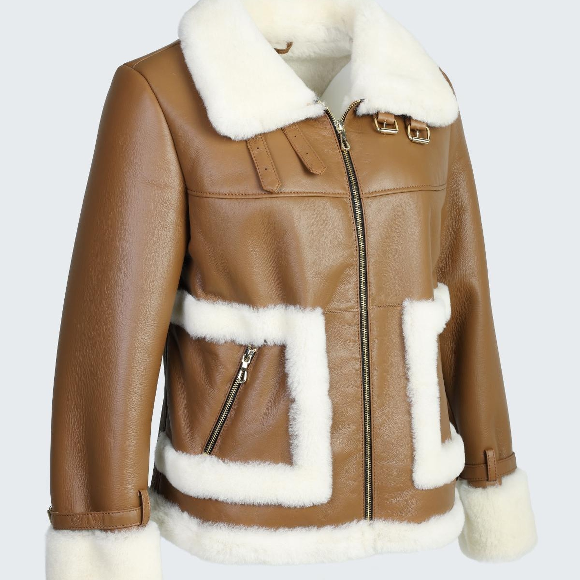 Valmenti Kadın Viski Hakiki Deri Deri Mont