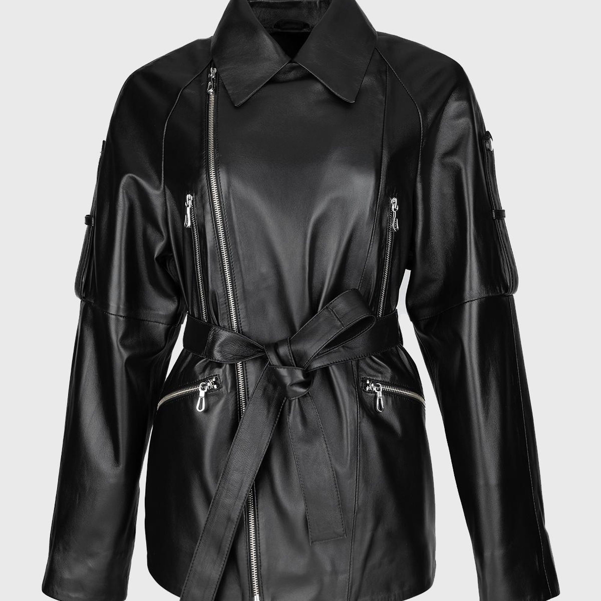 Valmenti Kadın Siyah Hakiki Deri Deri Mont