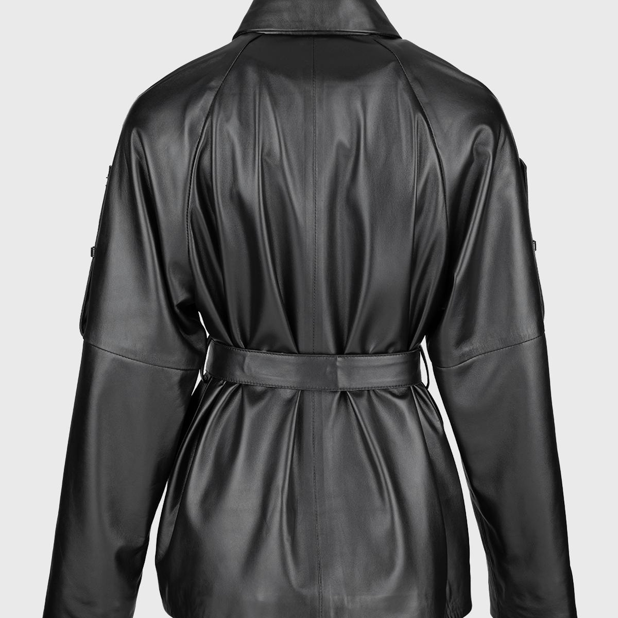 Valmenti Kadın Siyah Hakiki Deri Deri Mont