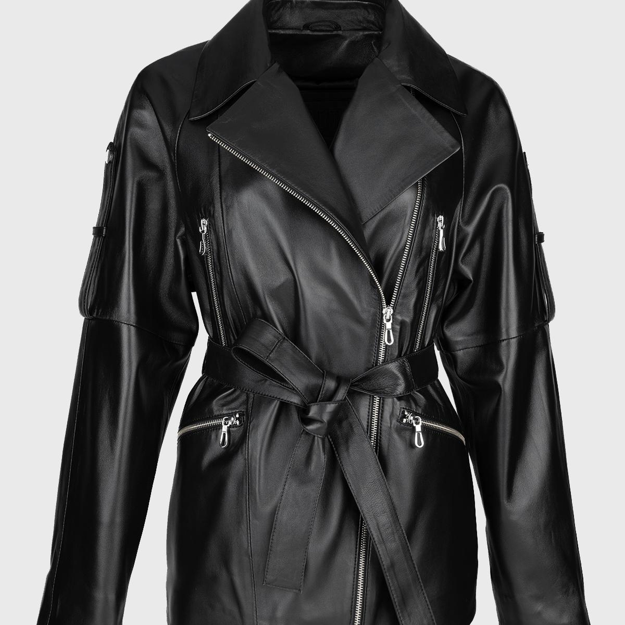 Valmenti Kadın Siyah Hakiki Deri Deri Mont