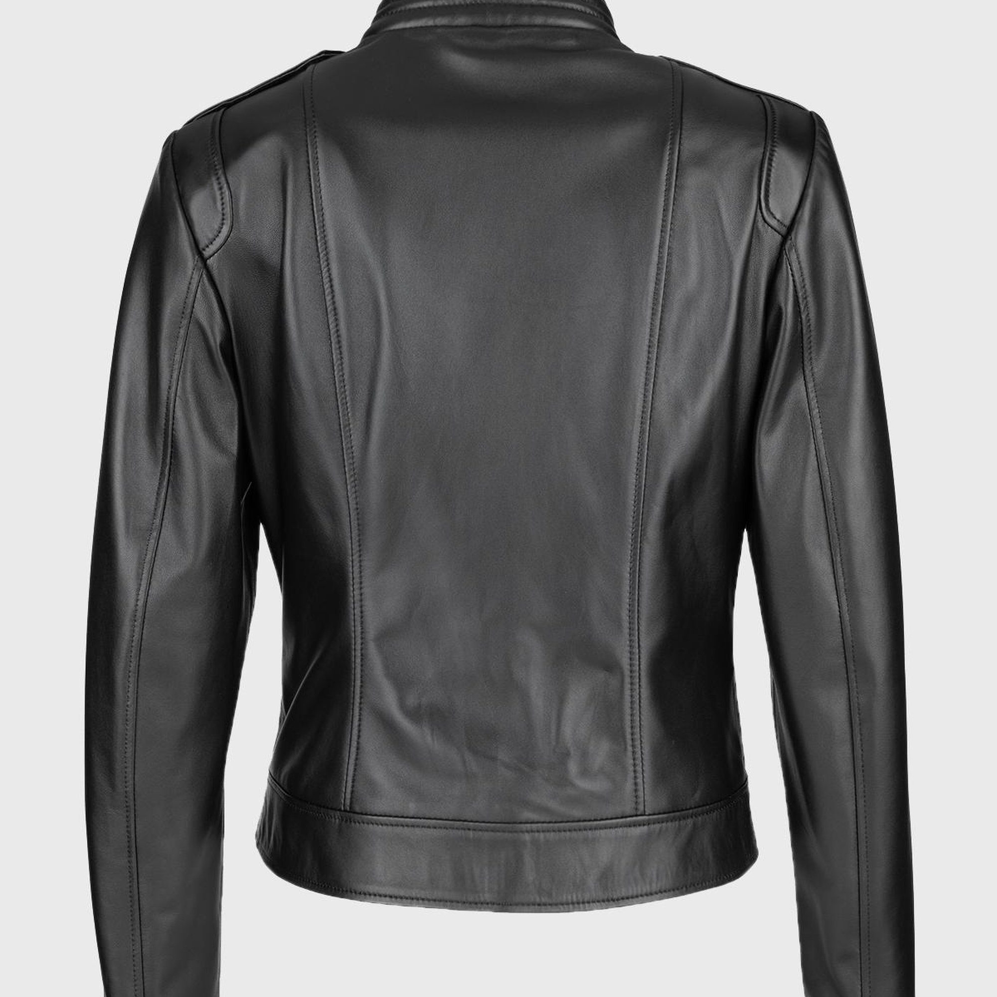 Valmenti Kadın Siyah Hakiki Deri Deri Mont