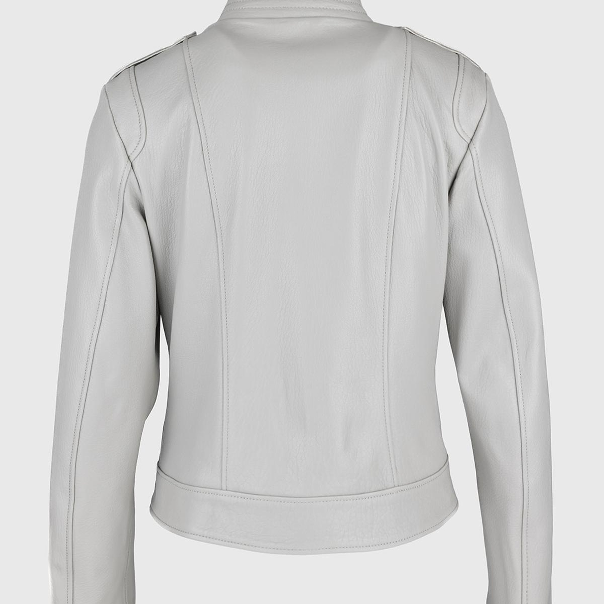 Valmenti Kadın Gri Hakiki Deri Deri Mont