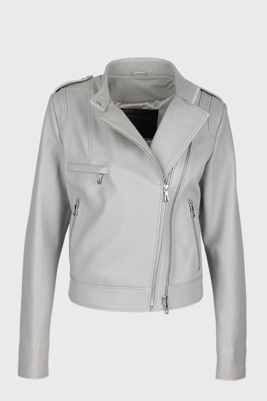  Valmenti Kadın Gri Hakiki Deri Deri Mont