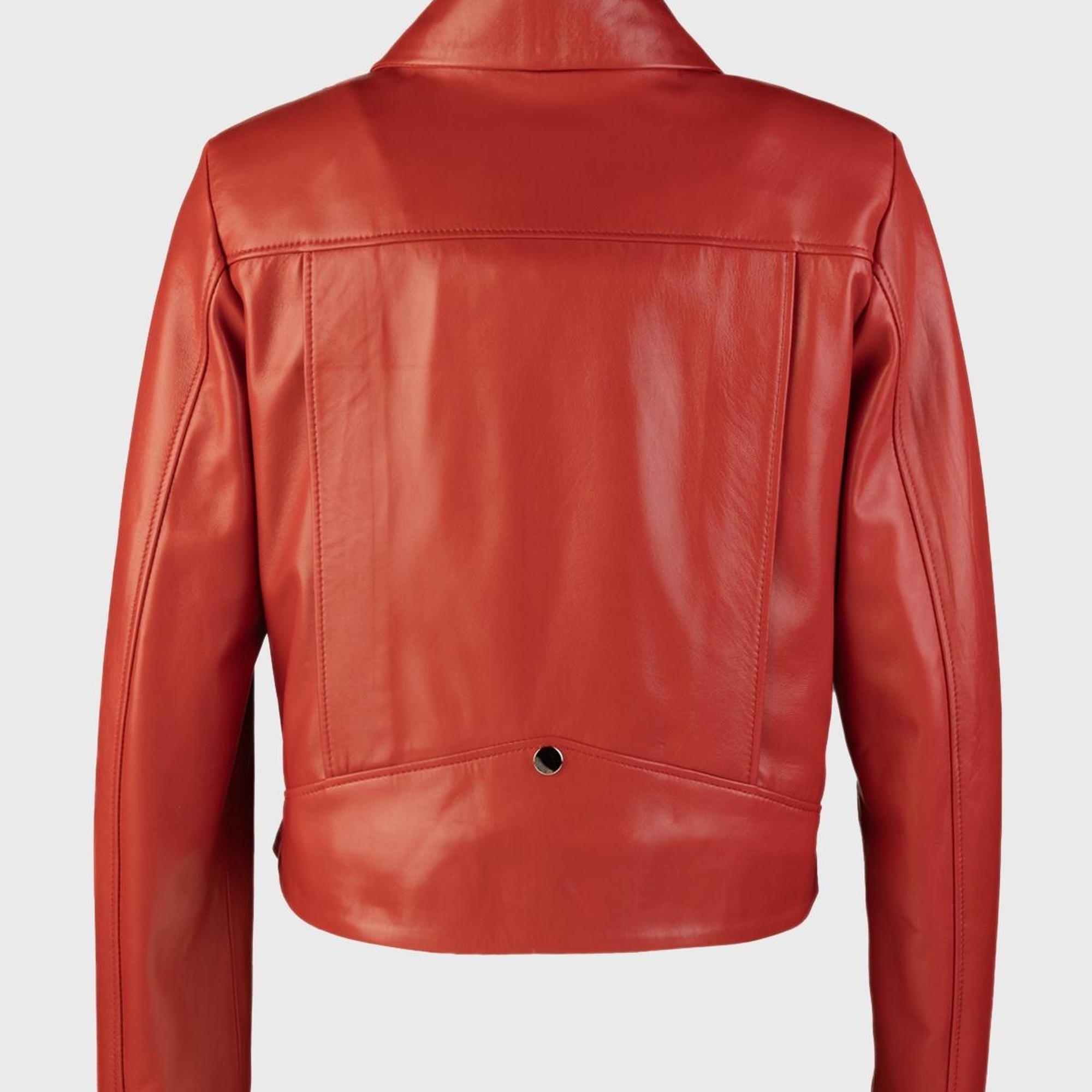 Valmenti Kadın Kırmızı Hakiki Deri Deri Mont