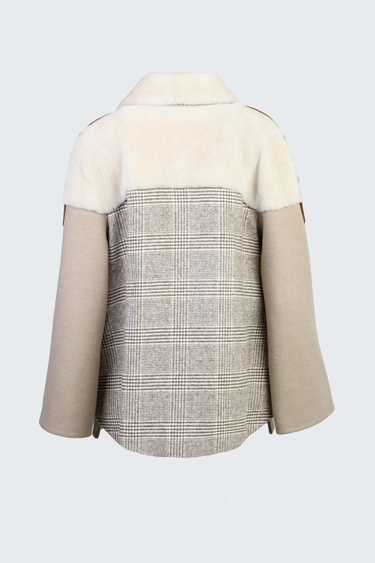  Valmenti Kadın Bej KURK/DERI/KUMAS Mont