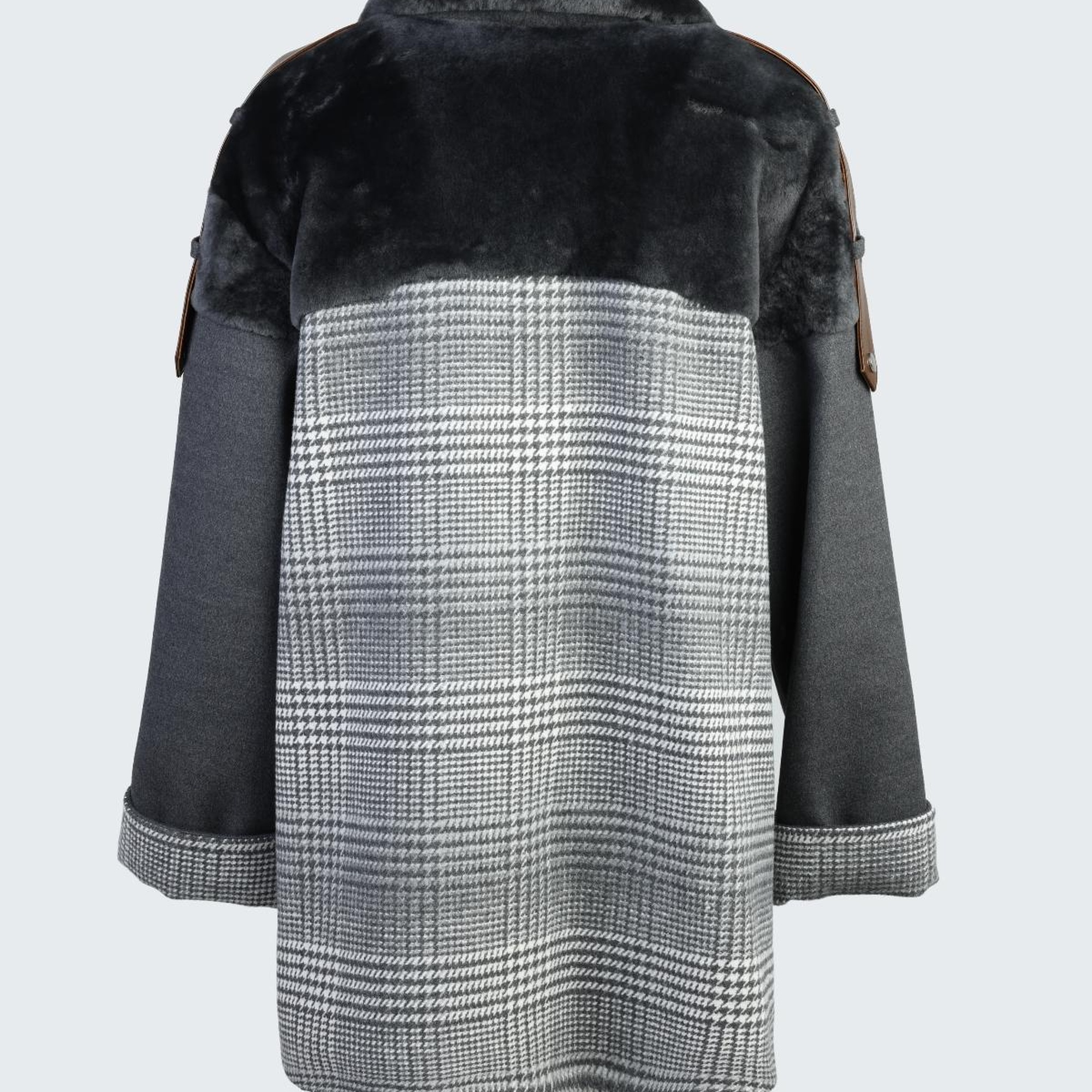 Valmenti Kadın Gri KURK/DERI/KUMAS Mont