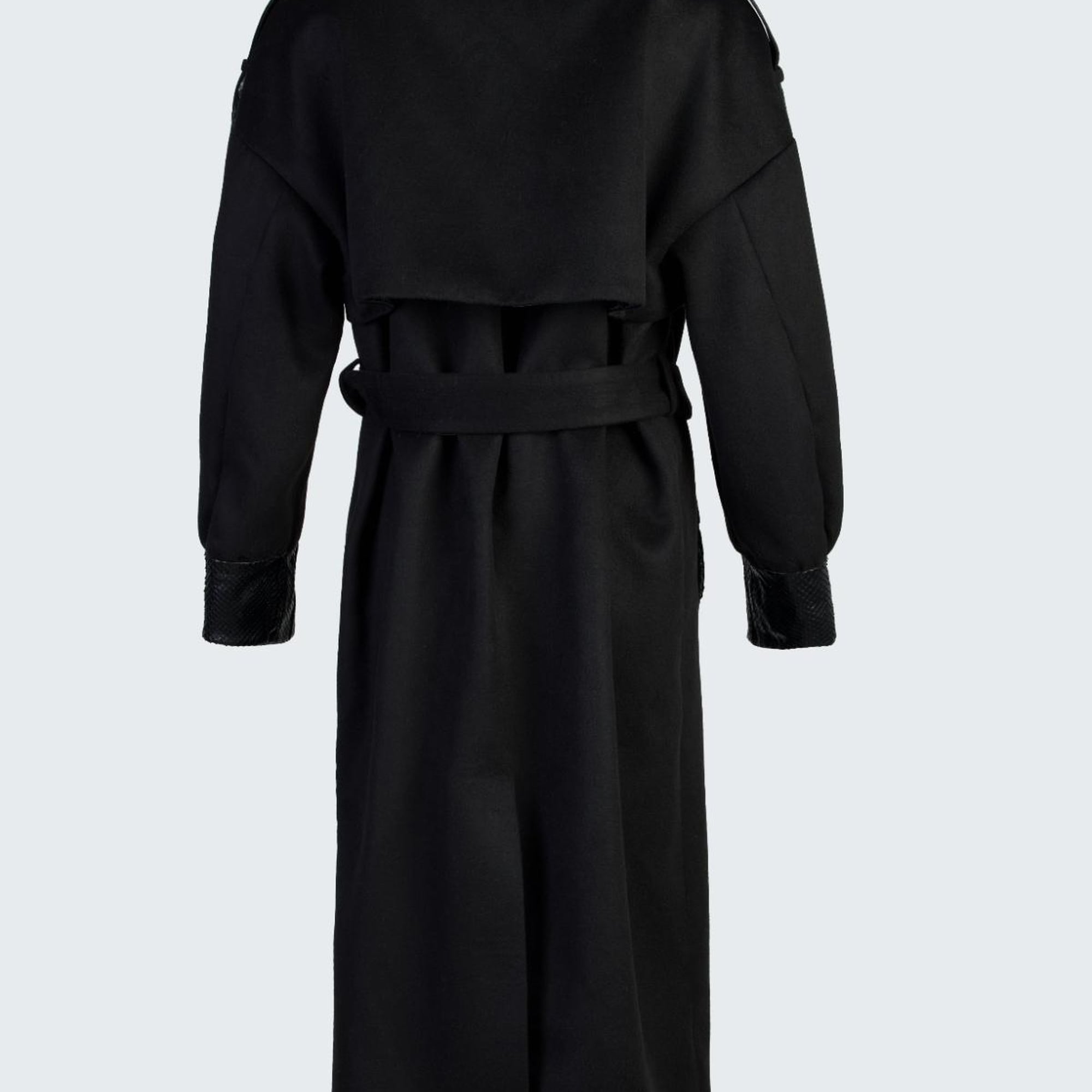 Valmenti Kadın Siyah KUMAS/PITON/KURK Manto