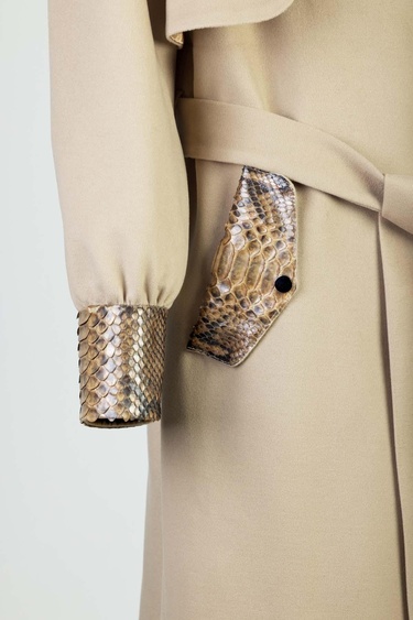  Valmenti Kadın Bej KUMAS/PITON/KURK Manto