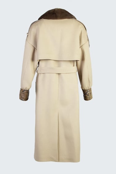  Valmenti Kadın Bej KUMAS/PITON/KURK Manto