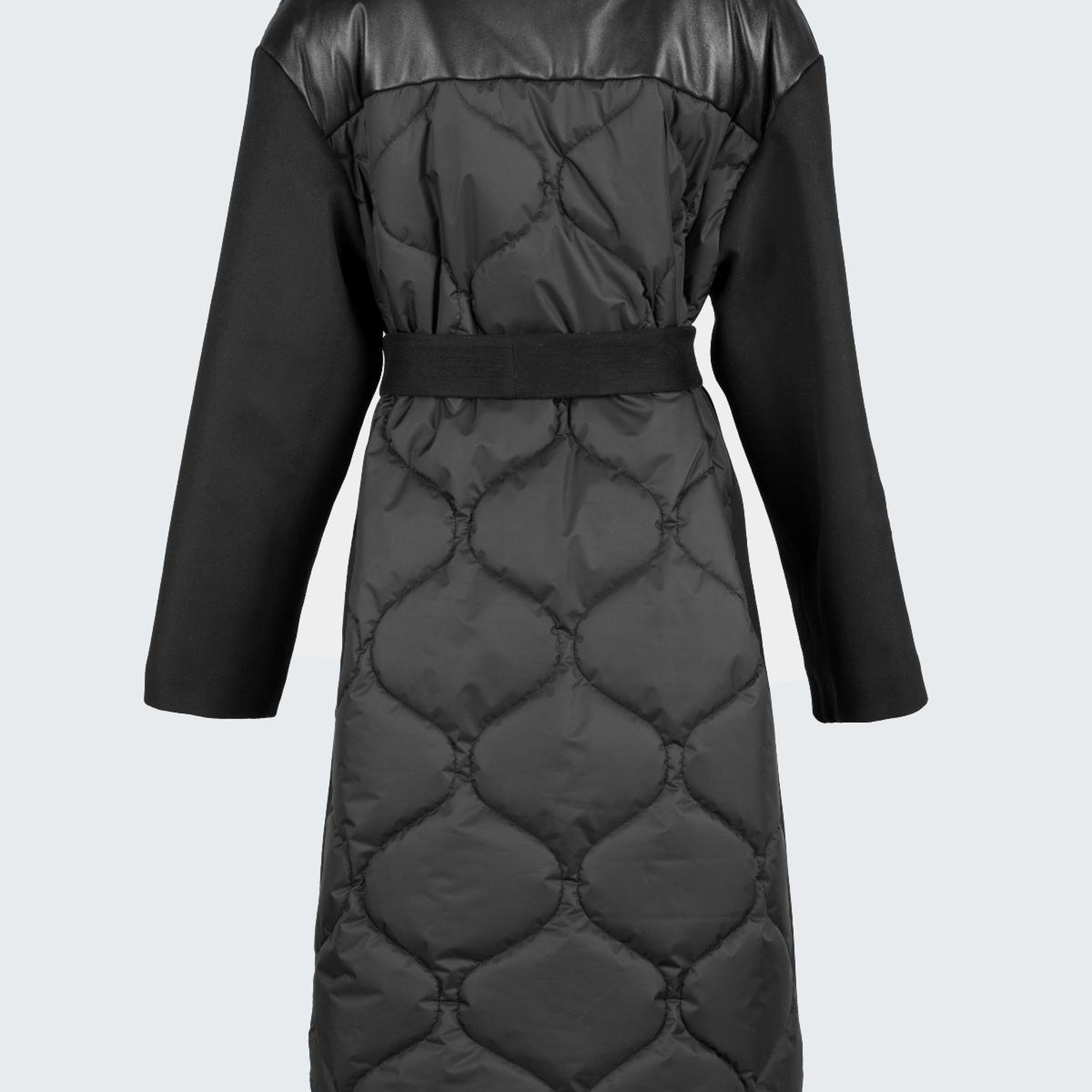 Valmenti Kadın Siyah KURK/DERI/KUMAS Manto