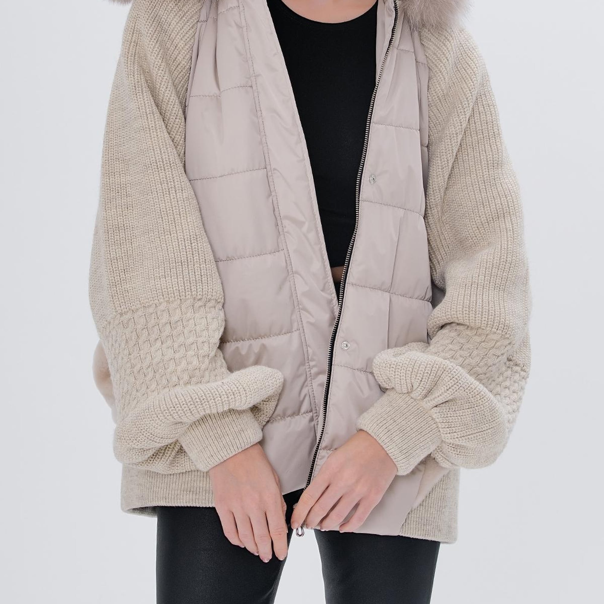 Valmenti Kadın Kürk Bej Mont