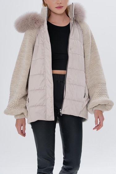  Valmenti Kadın Kürk Bej Mont