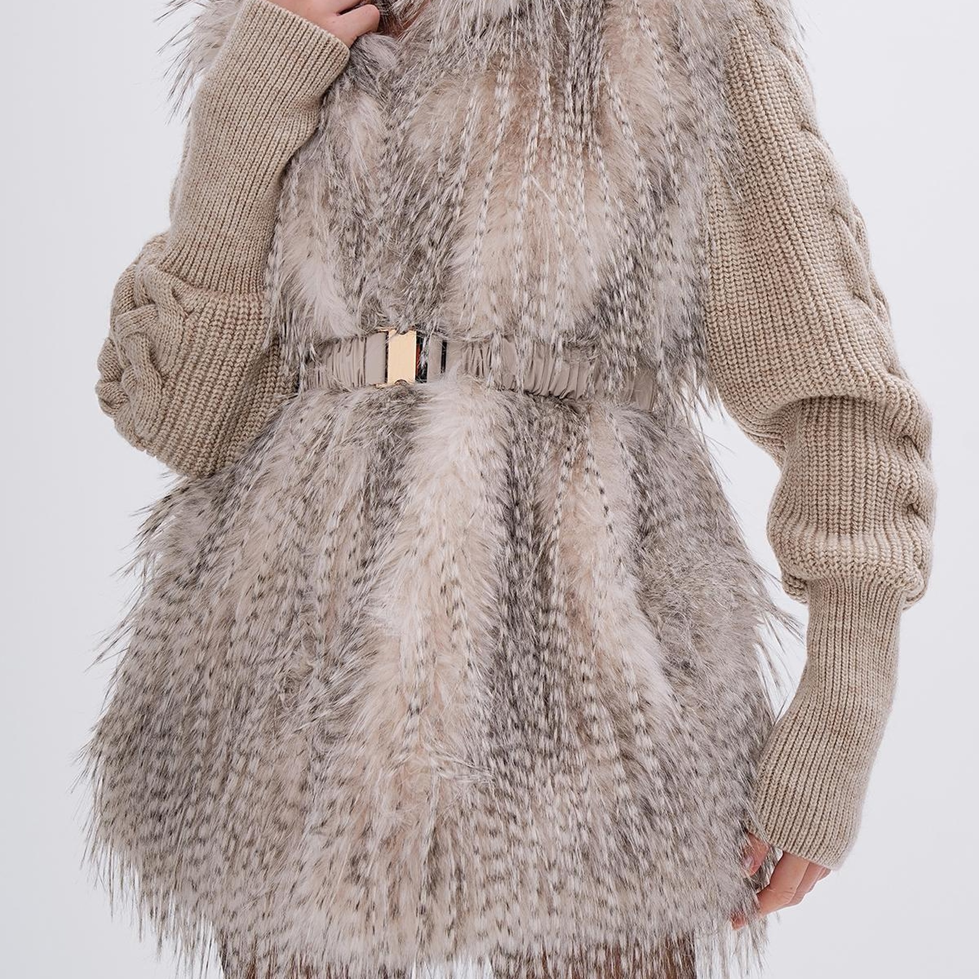 Valmenti Kadın Tekstil Bej Mont