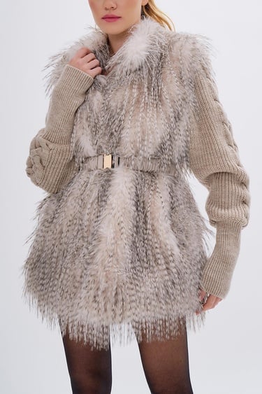  Valmenti Kadın Tekstil Bej Mont