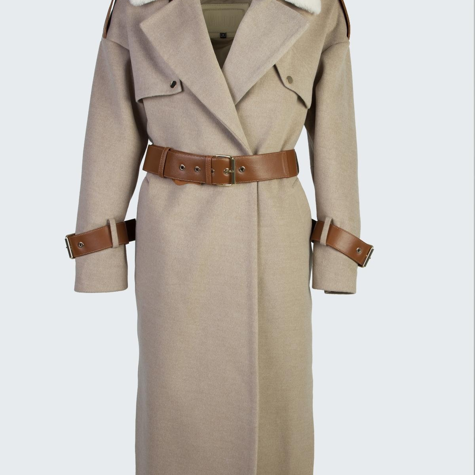 Valmenti Kadın Sütlü kahve KURK/DERI/KUMAS Manto