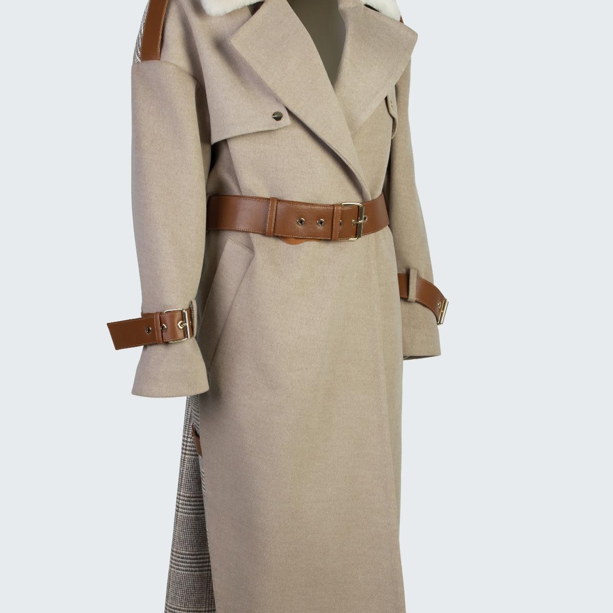 Valmenti Kadın Sütlü kahve KURK/DERI/KUMAS Manto