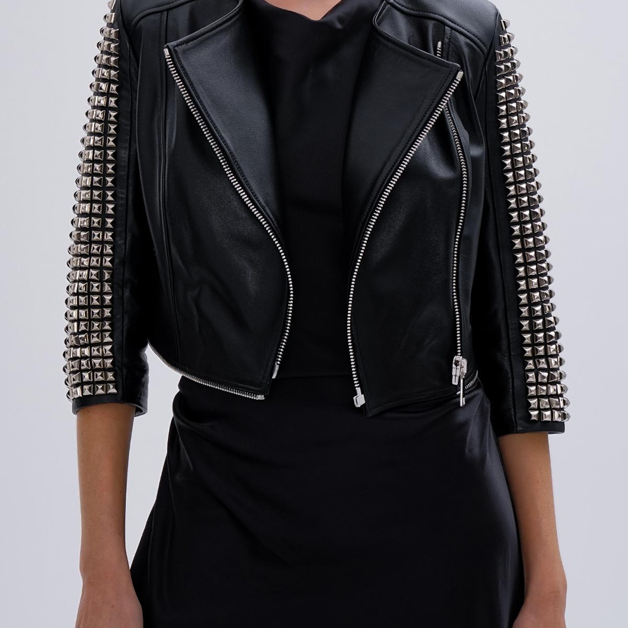 Valmenti Kadın Hakiki Deri Siyah Mont