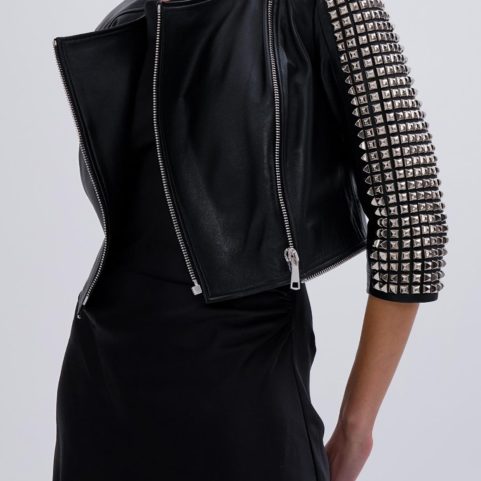 Valmenti Kadın Hakiki Deri Siyah Mont