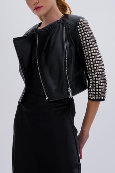  Valmenti Kadın Hakiki Deri Siyah Mont