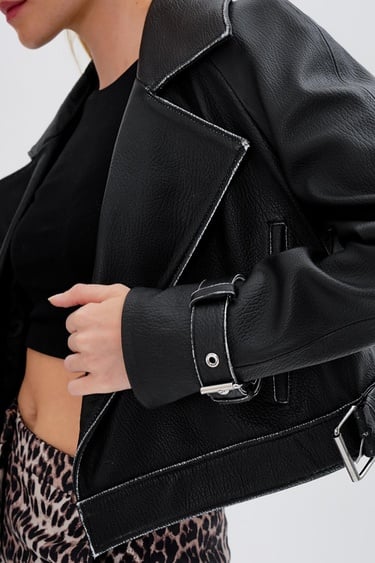  Valmenti Kadın Hakiki Deri Siyah Deri Mont