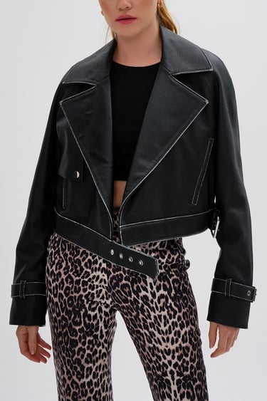  Valmenti Kadın Hakiki Deri Siyah Deri Mont