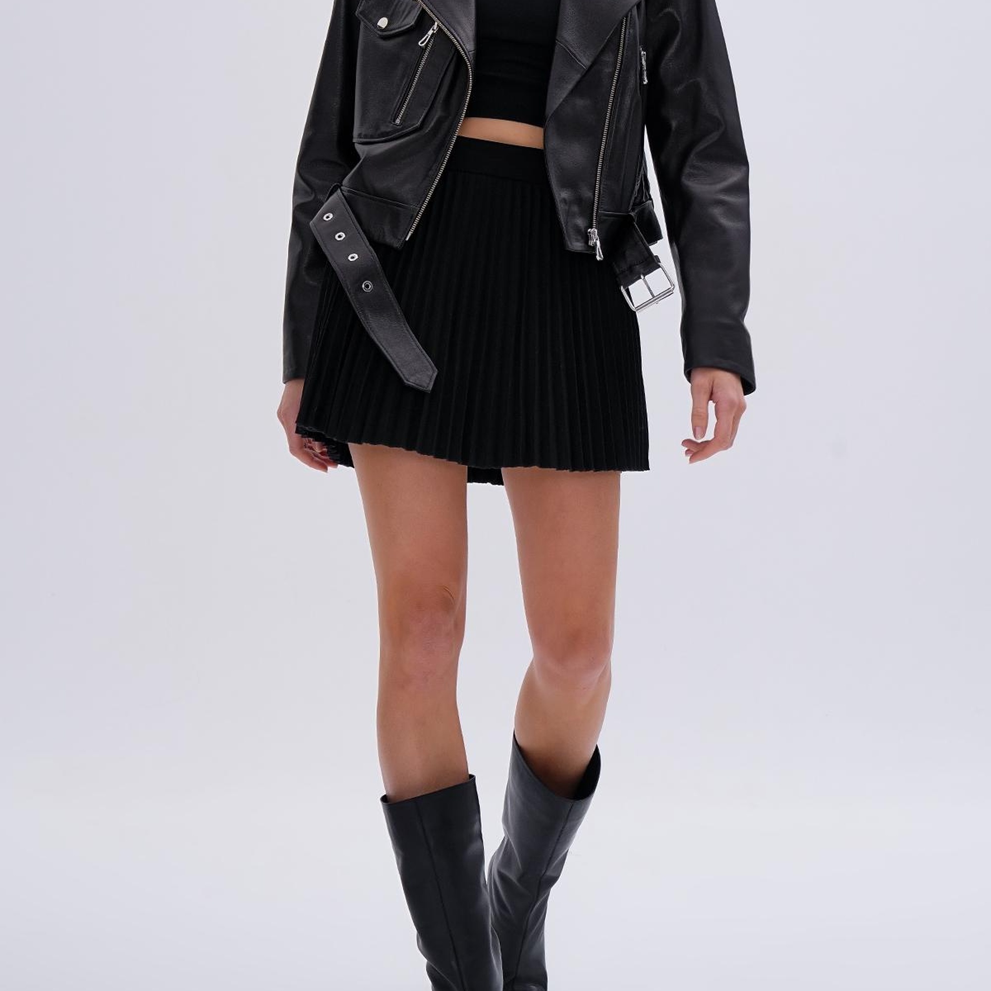 Valmenti Kadın Hakiki Deri Siyah Deri Mont