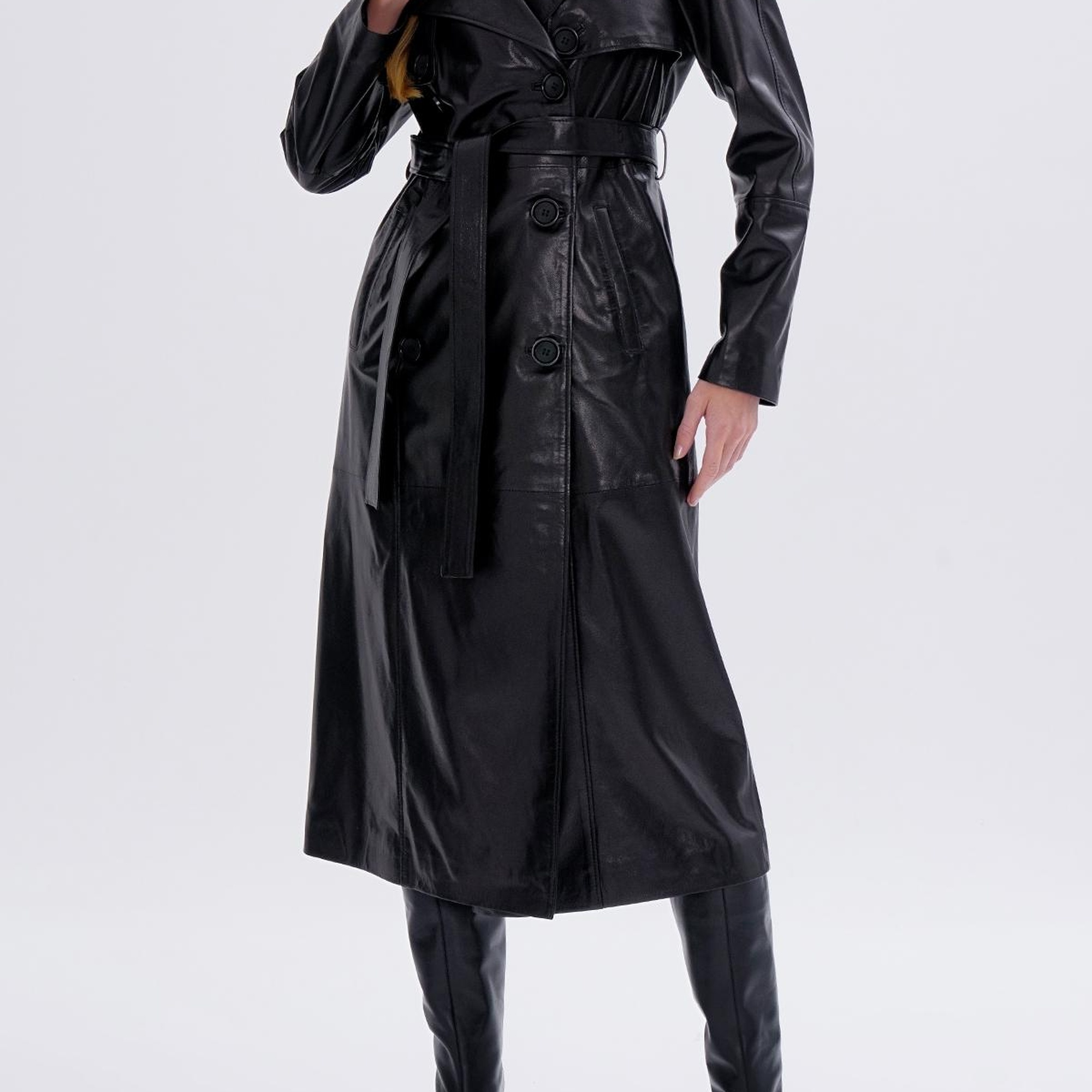 Valmenti Kadın Hakiki Deri Siyah Deri Mont