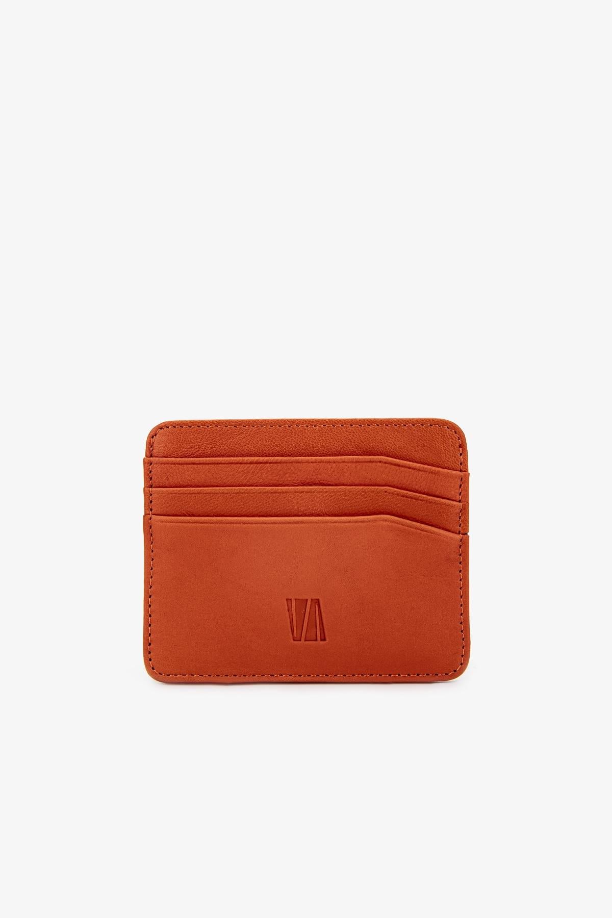  Valmenti Erkek Hakiki Deri Turuncu Kartlık