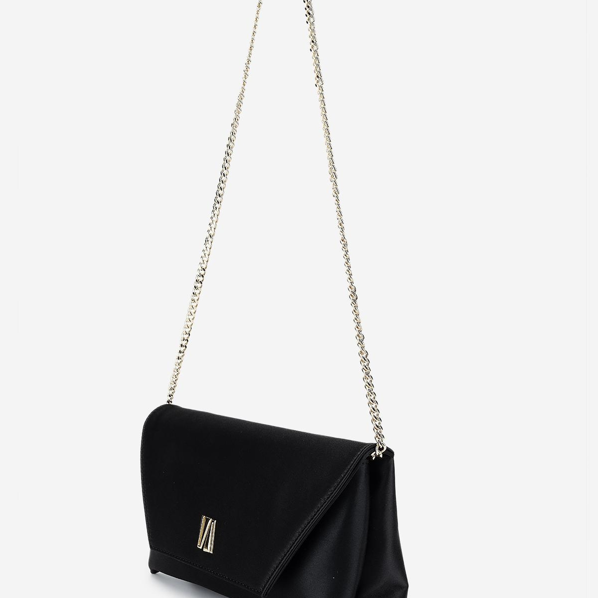 Valmenti Kadın Vegan Siyah Saten Omuz Çanta