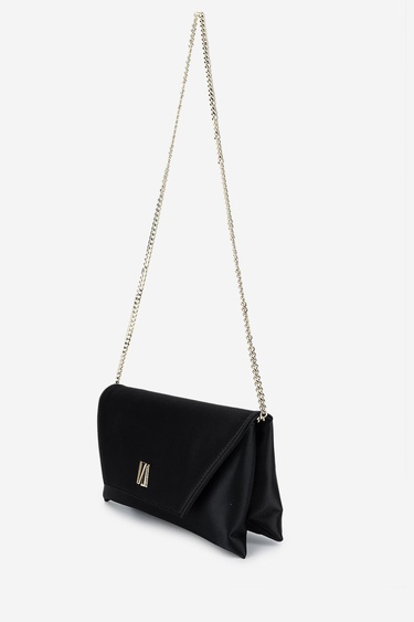  Valmenti Kadın Vegan Siyah Saten Omuz Çanta