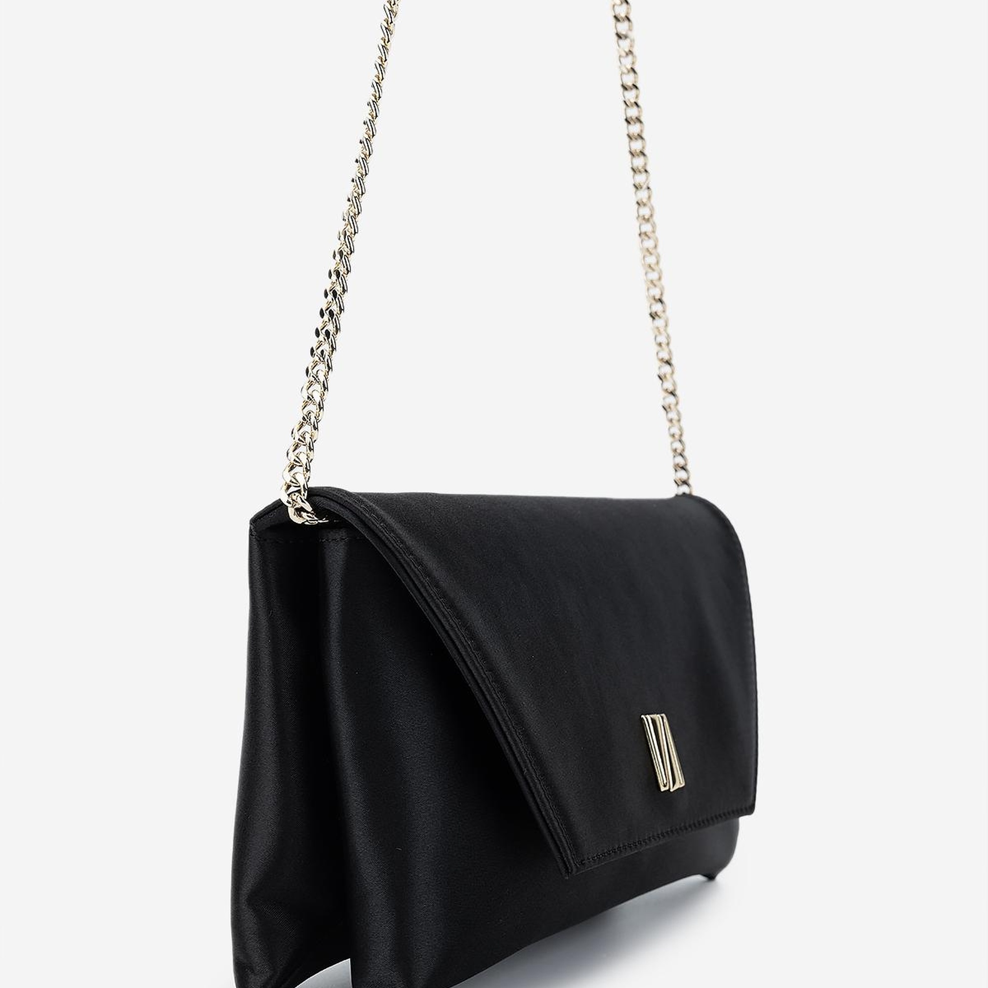 Valmenti Kadın Vegan Siyah Saten Omuz Çanta