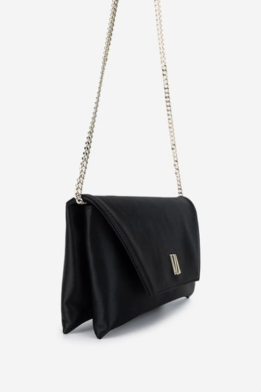  Valmenti Kadın Vegan Siyah Saten Omuz Çanta
