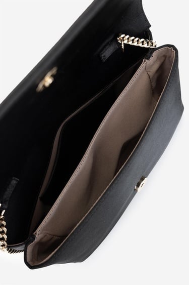  Valmenti Kadın Vegan Siyah Saten Omuz Çanta