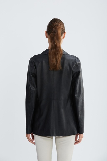  Valmenti Kadın Siyah Hakiki Deri Ceket