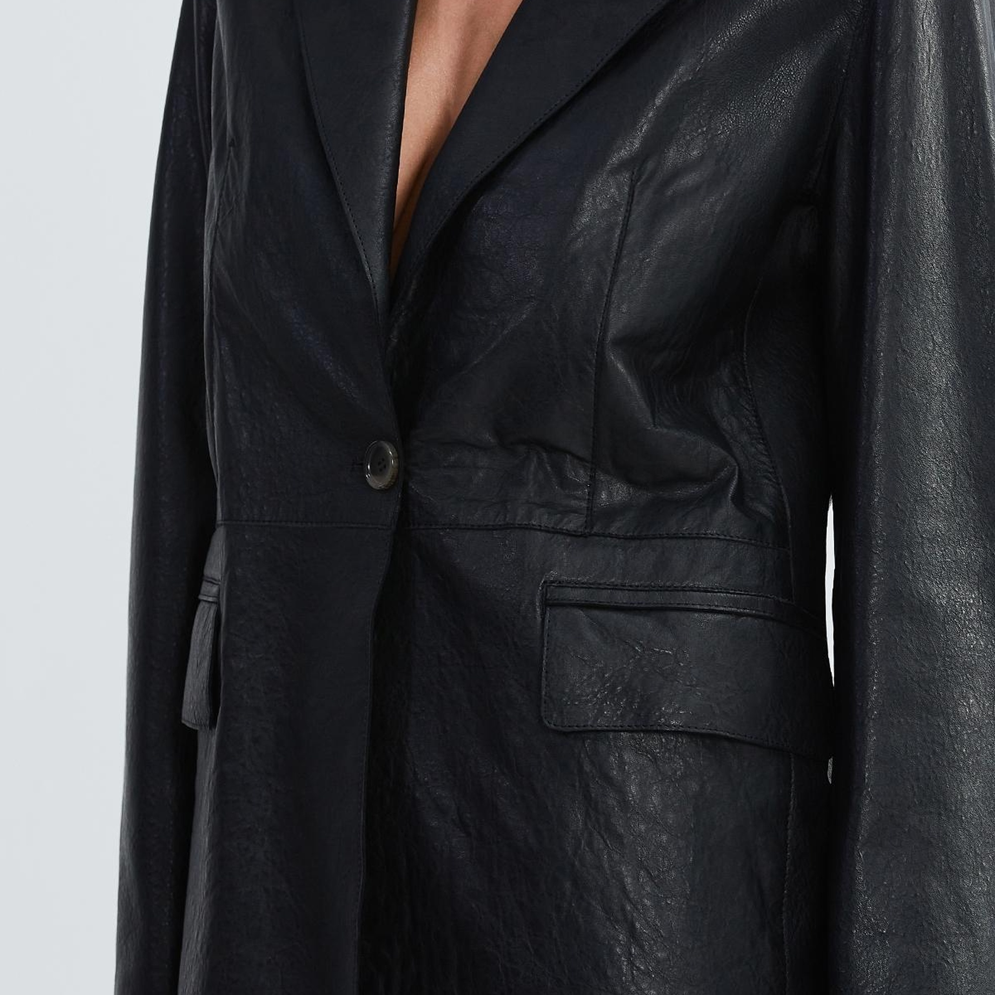 Valmenti Kadın Siyah Hakiki Deri Ceket