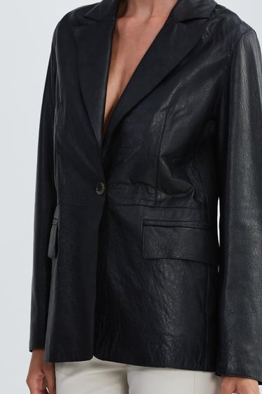  Valmenti Kadın Siyah Hakiki Deri Ceket
