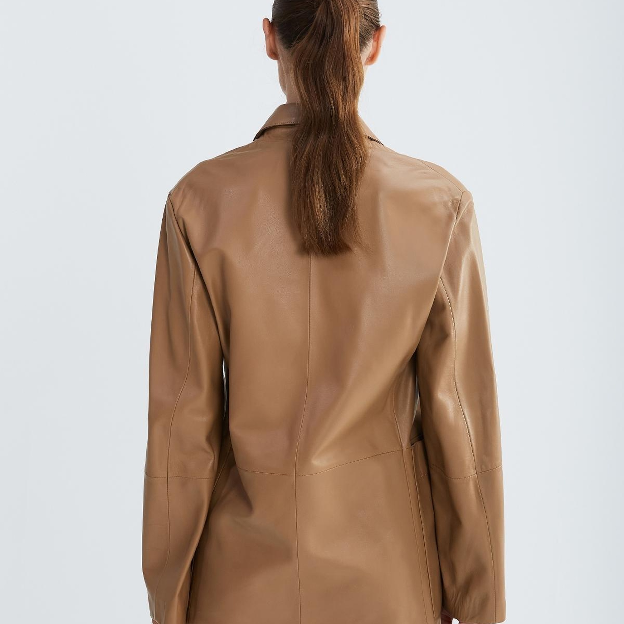 Valmenti Kadın Bej Hakiki Deri Ceket